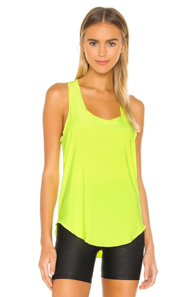 Shop Onzie Glossy Flow Tank In Neon Yellow