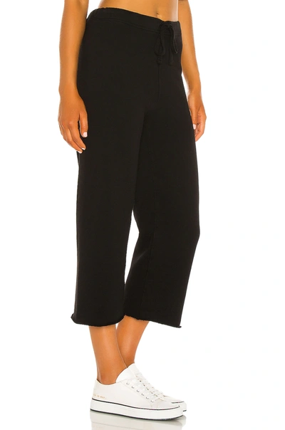 Shop Frank & Eileen Cropped Wide Leg Sweatpant In Black