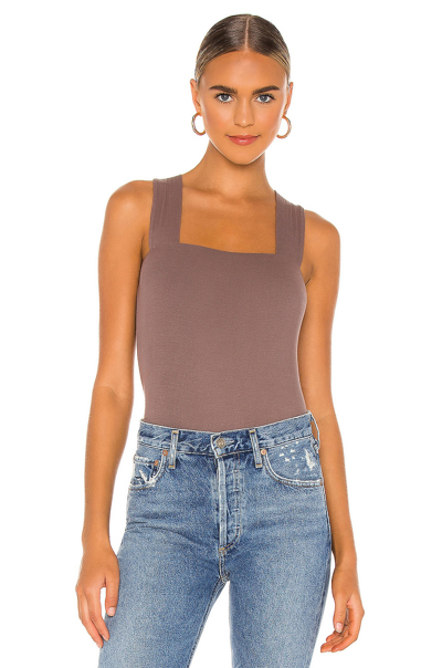 Shop Michael Lauren Marco Tank In Brown Satin