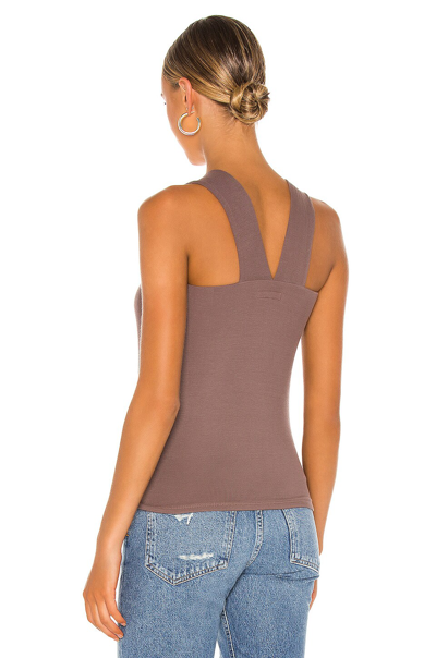 Shop Michael Lauren Marco Tank In Brown Satin