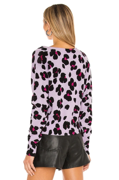 Shop 525 Printed Relaxed V-pullover In Wisteria Leopard Bloom