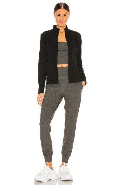 Beyond Yoga Spacedye On The Go Mock Neck Jacket In Darkest Night