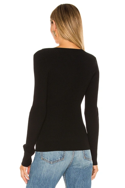 Shop 525 America Wide V Neck Pullover Sweater In Black