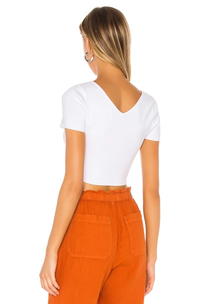 Shop 525 America Cropped Surplus Cap Sleeve Top In Bleach White