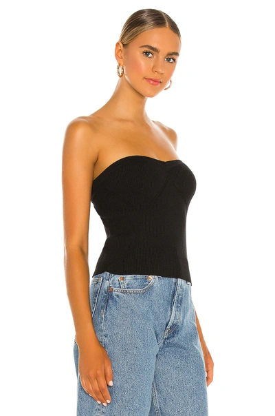 Shop 525 Fashioned Rib Corset Top In Black