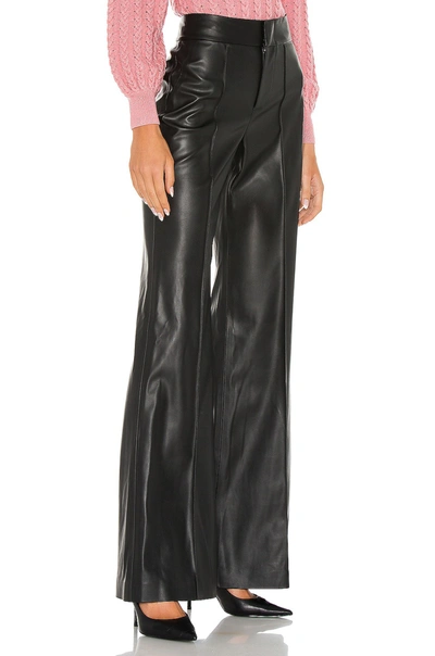 Shop Alice And Olivia Dylan Vegan Leather High Waist Wide Leg Pant In Black