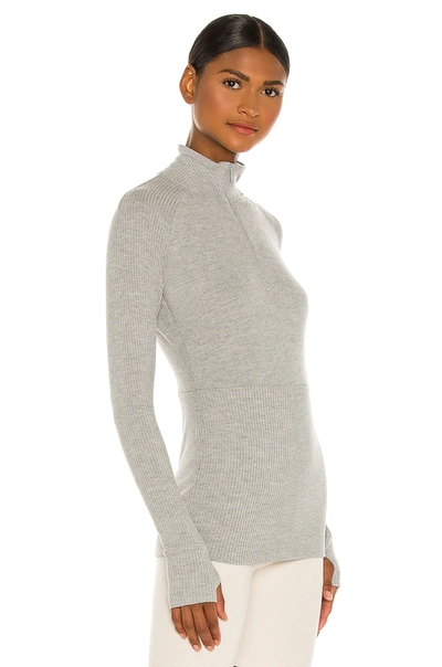Shop Alala Rise Quarter Zip Sweater In Heather Grey