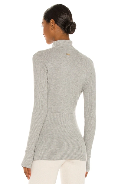 Shop Alala Rise Quarter Zip Sweater In Heather Grey