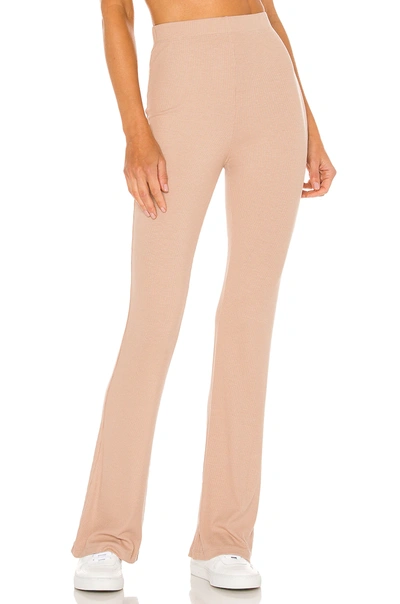 Shop Lna Ribbed Charlotte Pant In Nude