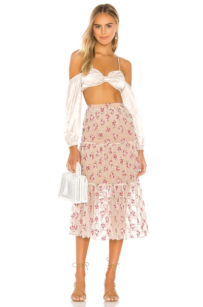Shop Majorelle Yosemite Midi Skirt In Spring Multi