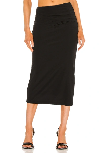 Shop Helmut Lang Twist Skirt In Basalt Black