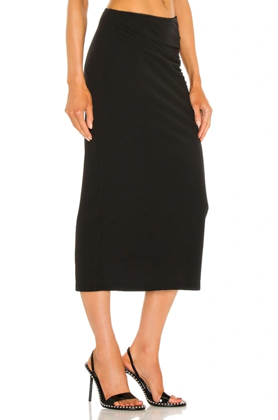 Shop Helmut Lang Twist Skirt In Basalt Black
