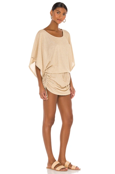 Shop Luli Fama Cosita Buena South Beach Dress In Gold Rush