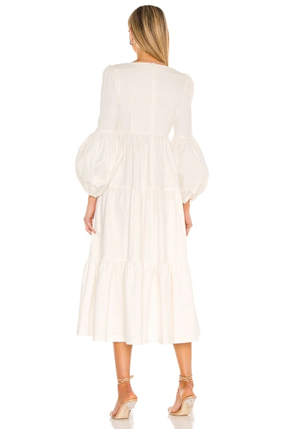Shop Cinq À Sept Midi Rose Dress In Ivory