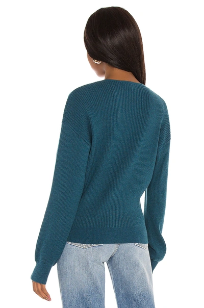 Shop Bobi Black Fine Cotton Sweater In Heather Teal