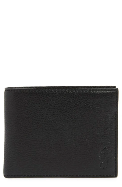 Shop Polo Ralph Lauren Leather Passcase Wallet In Black