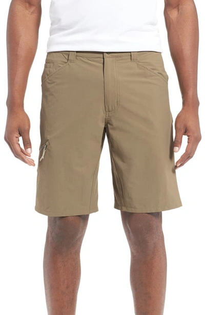 Shop Patagonia Quandary Water Repellent Stretch Hiking Shorts In Ash Tan