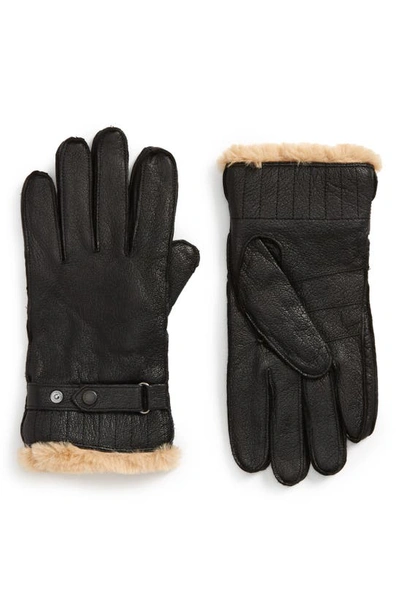 Shop Barbour Leather Gloves In Black