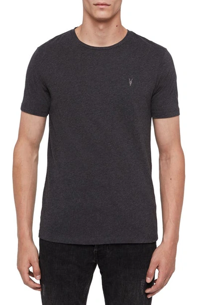 Shop Allsaints Brace Tonic Slim Fit Cotton T-shirt In Charcoal Marl