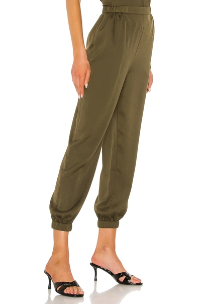 Shop L'academie The Reina Crop Pant In Olive Green