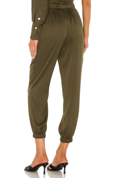 Shop L'academie The Reina Crop Pant In Olive Green