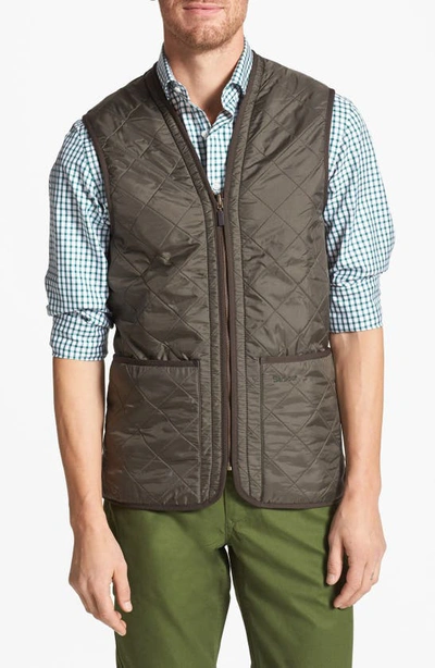 Shop Barbour 'polarquilt' Relaxed Fit Zip-in Liner Vest In Olive