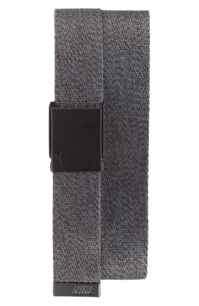 Shop Nike Heathered Web Belt In Dark Grey Black