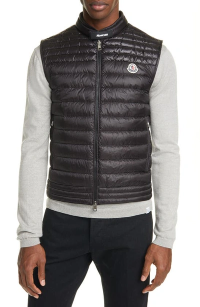 Shop Moncler Gir Down Puffer Vest In Black