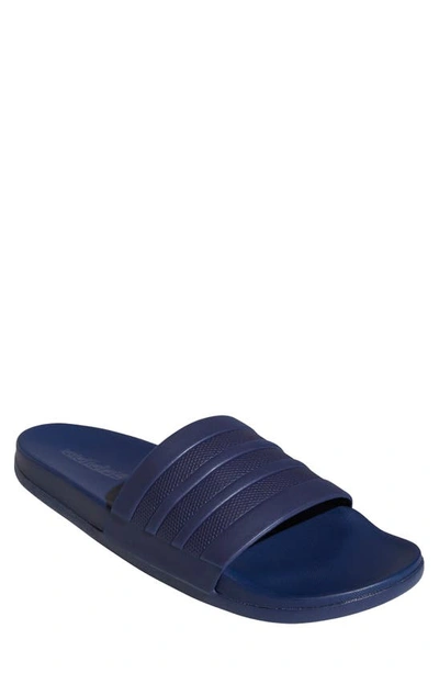 Shop Adidas Originals Adilette Cloudfoam Mono Sport Slide In Dark Blue/ Dark Blue