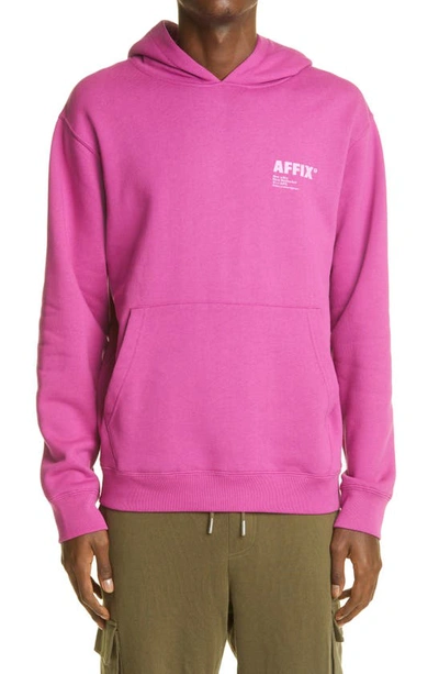Shop Affix Logo Graphic Cotton Hoodie In Acid Purple