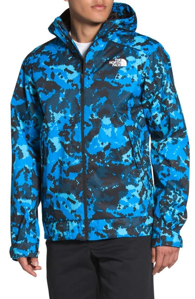 Shop The North Face Millerton Hooded Rain Jacket In Clear Lake Blue Himalayan Camo