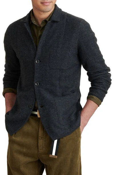 Shop Alex Mill Herringbone Merino Wool Blazer In Charcoal