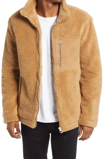 Shop Topman Palmer Faux Fur Jacket In Stone