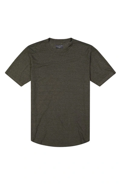 Shop Goodlife Overdyed Triblend Scallop Crewneck T-shirt In Olive Night