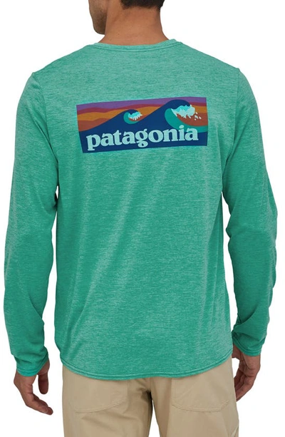 Shop Patagonia Capilene Cool Daily Long Sleeve T-shirt In Boardshort Beryl Green