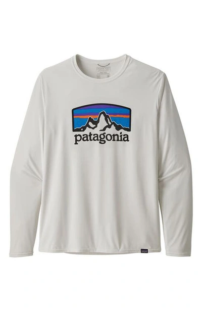 Shop Patagonia Capilene(r) Cool Daily Long Sleeve T-shirt In Fitz Roy Horizons White