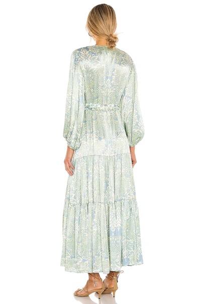 Shop Alexis Fortunia Long Dress In Blue Damask