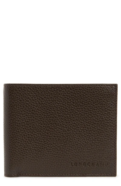 Shop Longchamp Le Foulonne Leather Bifold Wallet In Mocha