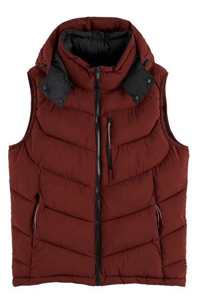 Shop Scotch & Soda Quilted Vest In Brick