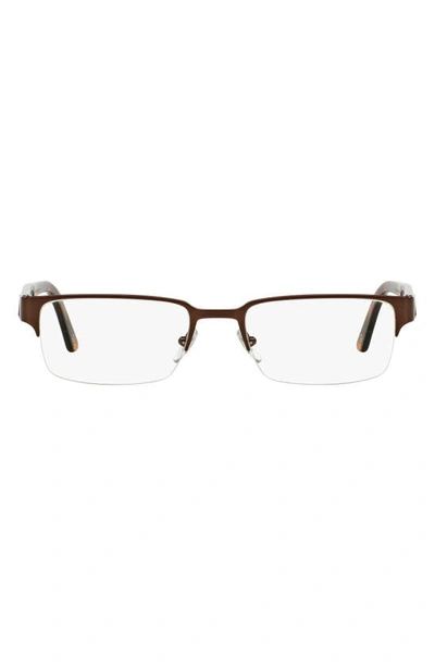 Shop Versace 53mm Rectangle Optical Glasses In Brushed Brown
