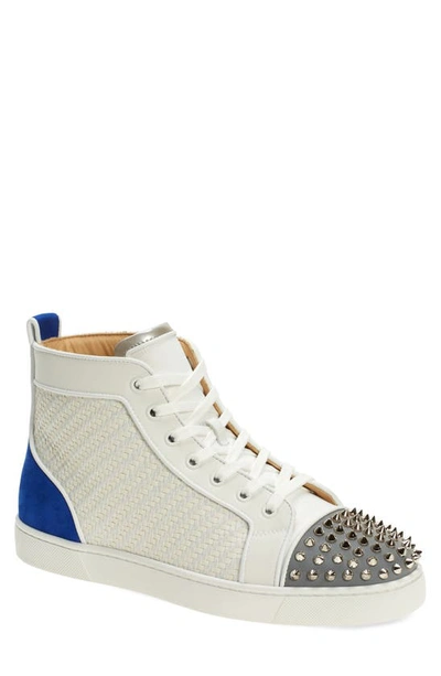 Christian Louboutin Men's Louis Spikes 2 Leather High-top Sneaker In White, ModeSens