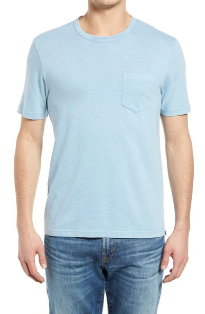 Shop Faherty Sunwashed Organic Cotton Pocket T-shirt In Dusk Blue