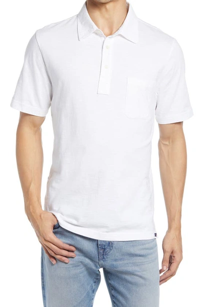 Shop Faherty Sunwashed Organic Cotton Polo In White