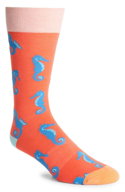 Shop Fun Socks Seahorse Socks In Coral