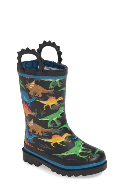 Shop Western Chief Dino World Waterproof Rain Boots In Black