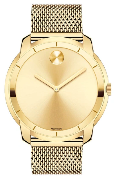 Shop Movado 'bold' Mesh Strap Watch, 44mm In Gold