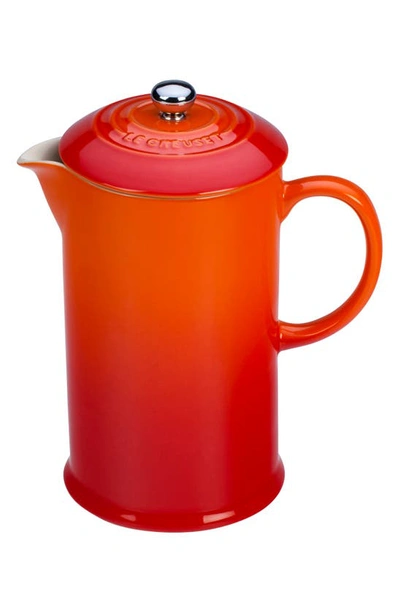 Shop Le Creuset Stoneware French Press In Flame
