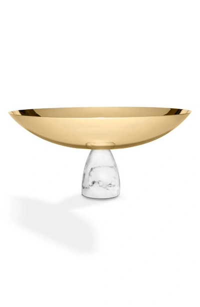 Shop Anna New York Coluna Footed Serving Bowl In Carrara Gold