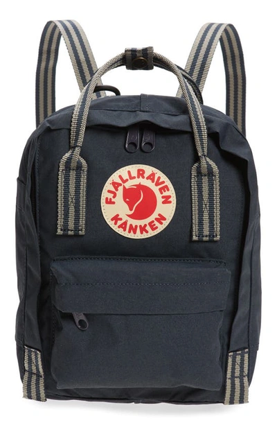 Shop Fjall Raven Mini Kånken Water Resistant Backpack In Navy-long Stripes