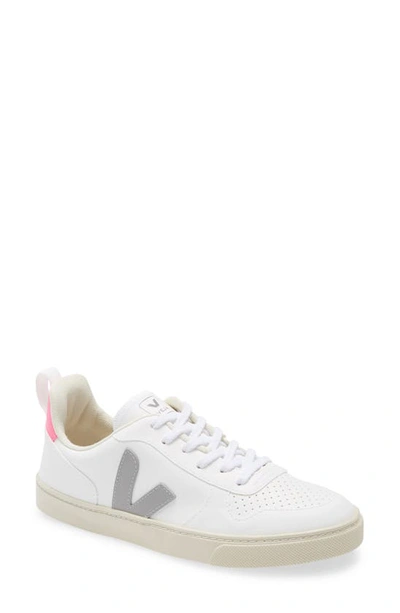 Shop Veja V-10 Lace-up Sneaker In White/ Oxford Grey/ Sari